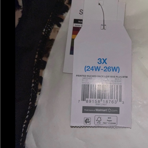 NWT, Time and Tru Animal Print Swim Bottom,                  Size 3X (24W-26W) - Picture 4 of 9